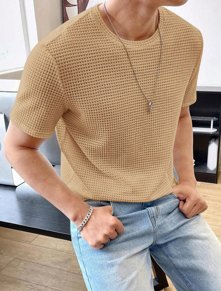 Herren lässiges Struktur-T-Shirt aus atmungsaktivem Material Echoarchiv