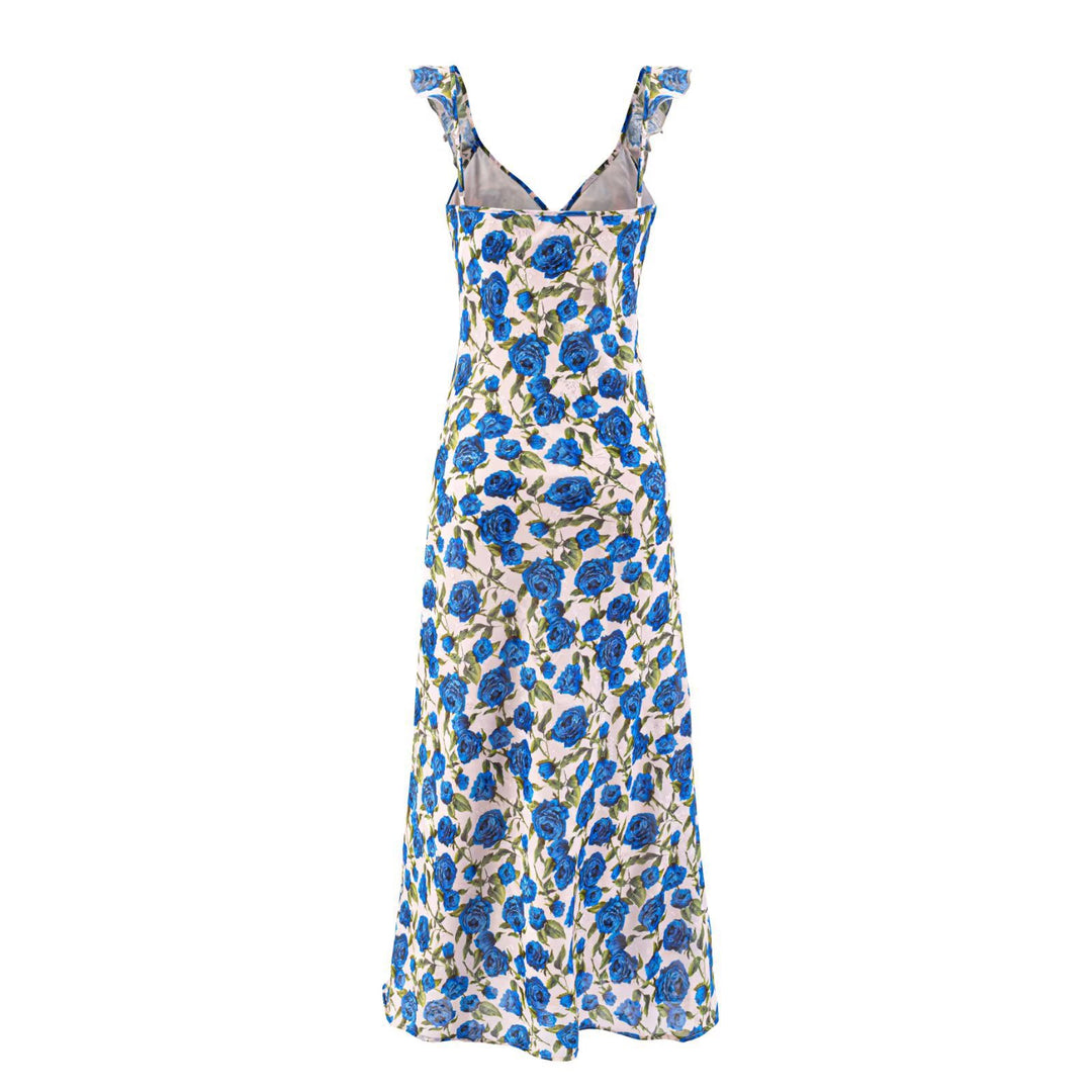 Damen Maxikleid mit floralem Design und verstellbaren Spaghetti-Trägern Echo Archiv