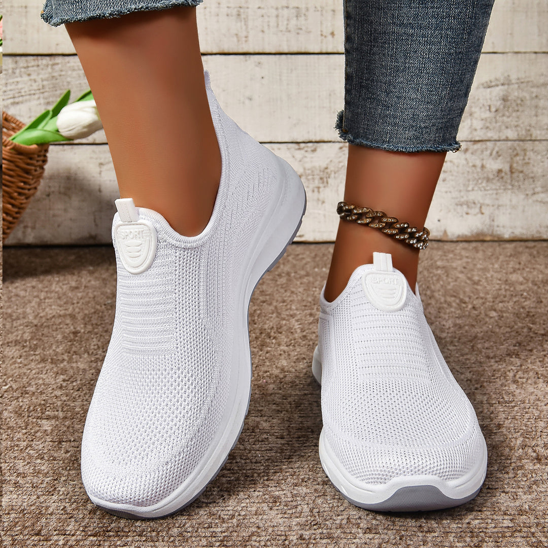 Damen nan gestrickter Slip-On Komfort-Walking-Sneaker mit sockenähnlichem Einstieg und dämpfender Memory-Komfortsohle Echo Archiv