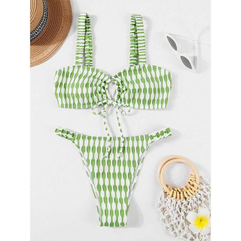 Damen Triangel-Bikini mit modischem Wickel-Design und verstellbaren Trägern Echo Archiv