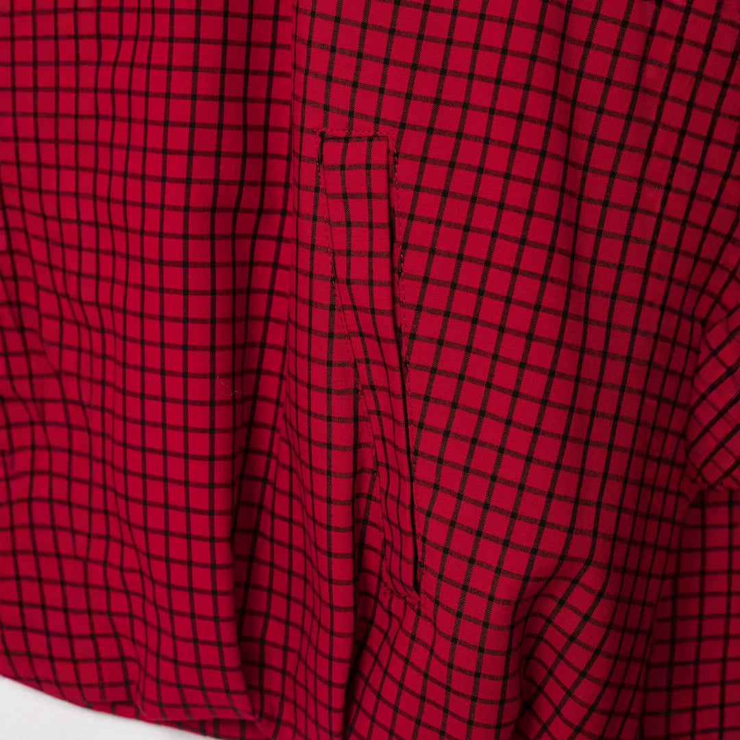 Damen Karierte Cropped-Boxy-Übergangsjacke mit hohem Stehkragen und Reißverschluss Echoarchiv