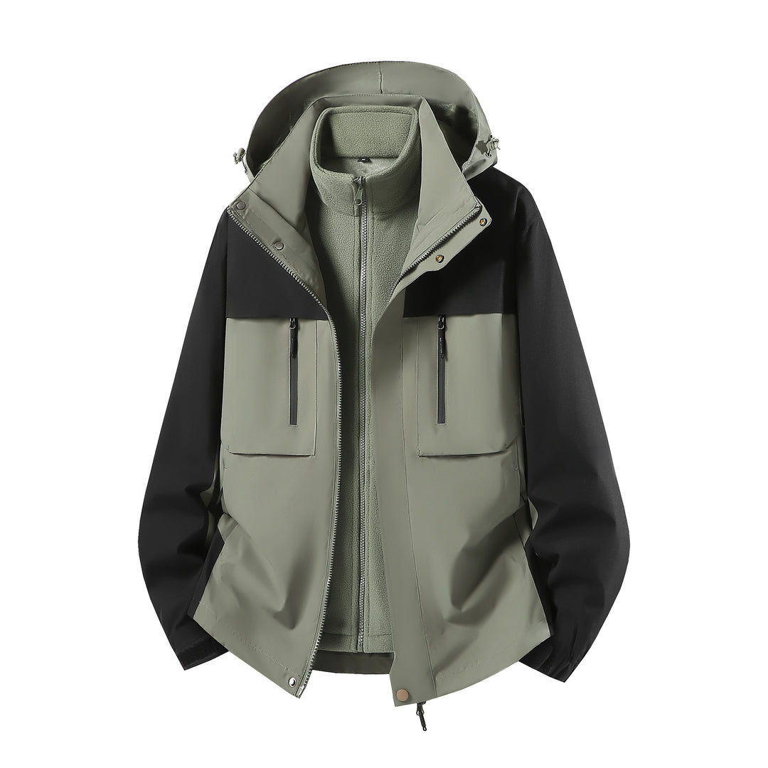 Herren Zweiteiliger Softshell-Parka mit herausnehmbarer Fleece-Innenjacke und Kapuze Echoarchiv