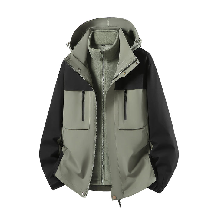 Herren Zweiteiliger Softshell-Parka mit herausnehmbarer Fleece-Innenjacke und Kapuze Echoarchiv