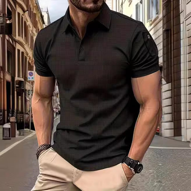 Herren Poloshirt mit modernem Muster Echoarchiv