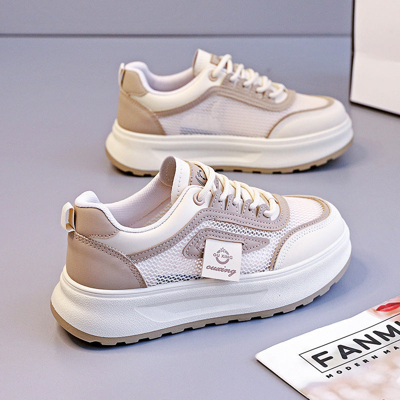 Damen nan leichte Plateausneaker mit atmungsaktivem Mesh-Obermaterial, gepolstertem Fersenkragen und stoßdämpfender EVA-Sohle Echo Archiv