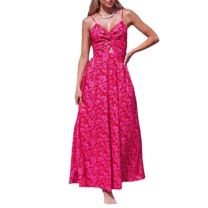 Damen Maxikleid mit raffiniertem Knotendesign und floralem Muster Echo Archiv