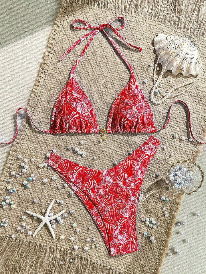 Damen Triangel-Bikini mit floralen Mustern Echo Archiv
