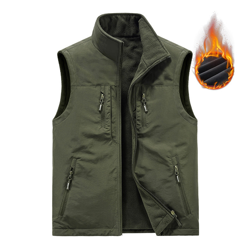 Herren Thermo-Outdoorweste mit Fleece-Innenfutter, windabweisender Shell und Mehrfach-Reißverschlusstaschen Echo Archiv