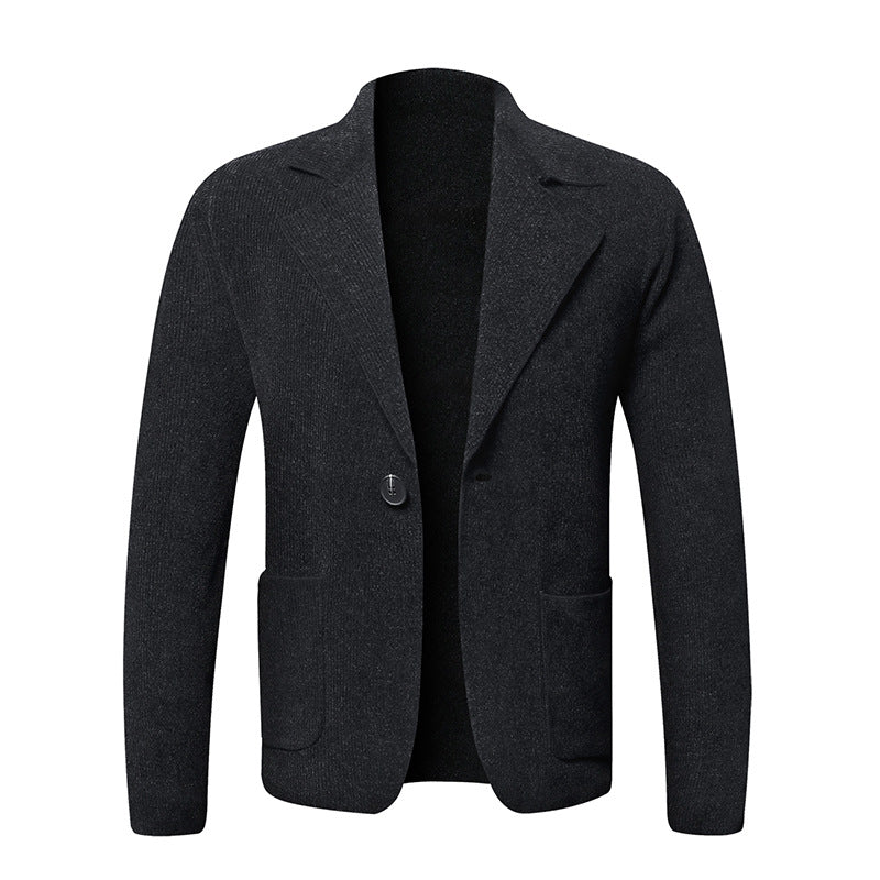 Herren eleganter Strickblazer mit praktischen Taschen Echoarchiv