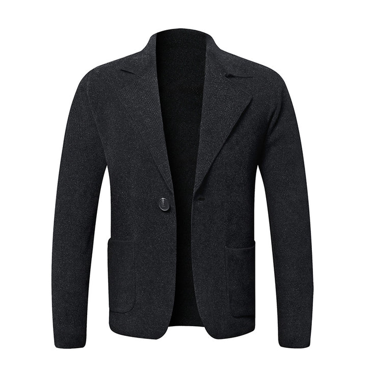Herren eleganter Strickblazer mit praktischen Taschen Echoarchiv