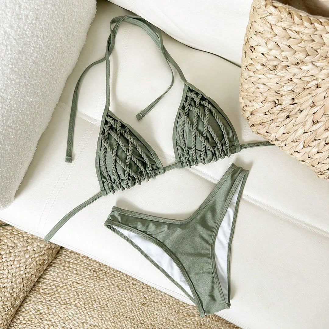 Damen geflochtener Triangel-Bikini Echo Archiv
