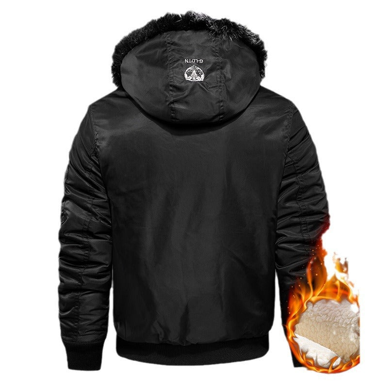 Herren nan wattierte Thermo-Bomberjacke mit Sherpa-Innenfutter, abnehmbarer Kunstfellkapuze und wasserabweisender Nylonaußenhülle Echo Archiv