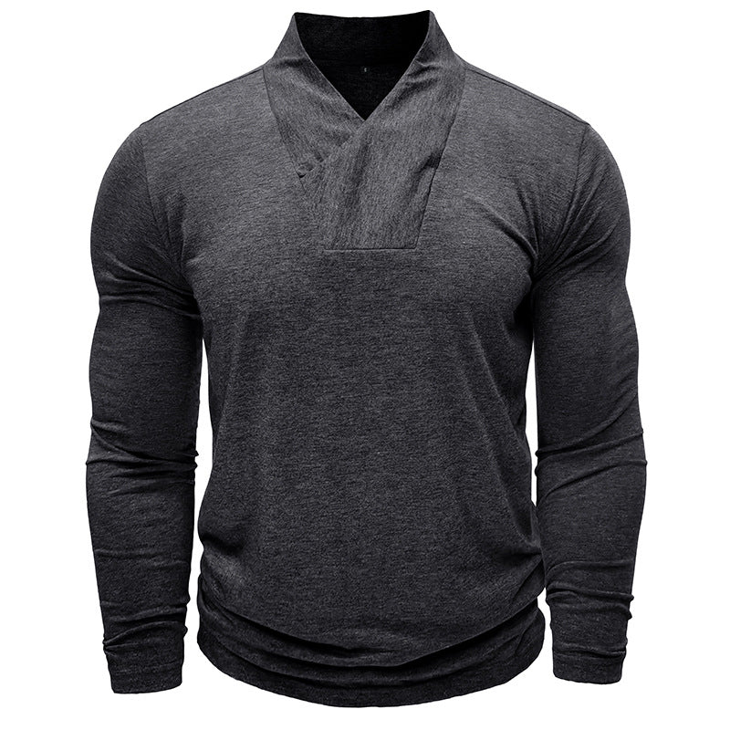 Herren Langarmshirt mit modernem Stehkragen Echoarchiv