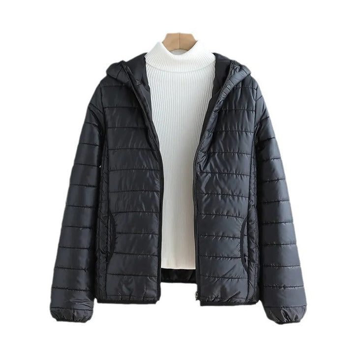 Damen gesteppte Übergangsjacke mit praktischen Taschen und Kapuze Echoarchiv