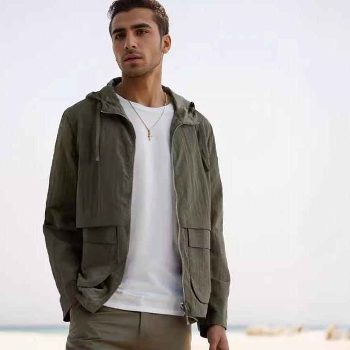 Herren leichte Jacke im lässigen Stil mit großzügigen Taschen Echoarchiv