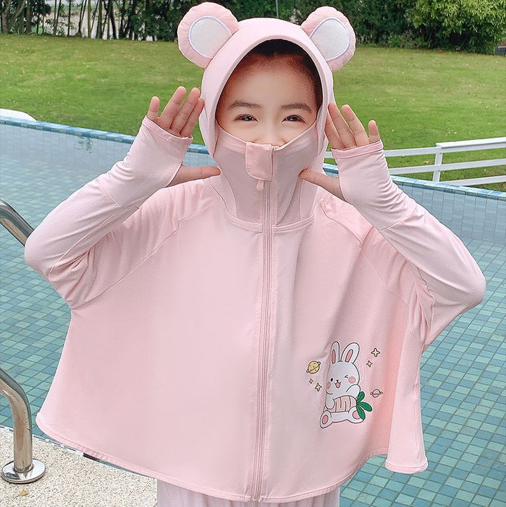 Unisex nan Kapuzenponcho für Kinder mit UV-Schutz, Ohrenkapuze und niedlichem Panda-Motiv  Echo Archiv