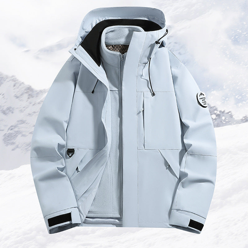 Männer Schicht Schnee Sportjacke mit atmungsaktiver Membran und verstellbarem Kapuze – Marzano