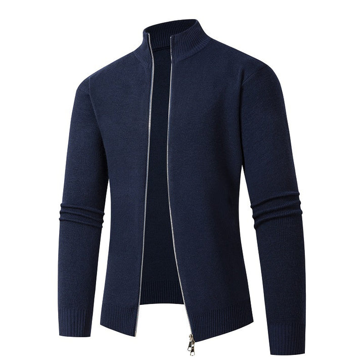 Herren modische Strickjacke mit hohem Kragen und Reißverschluss Echoarchiv