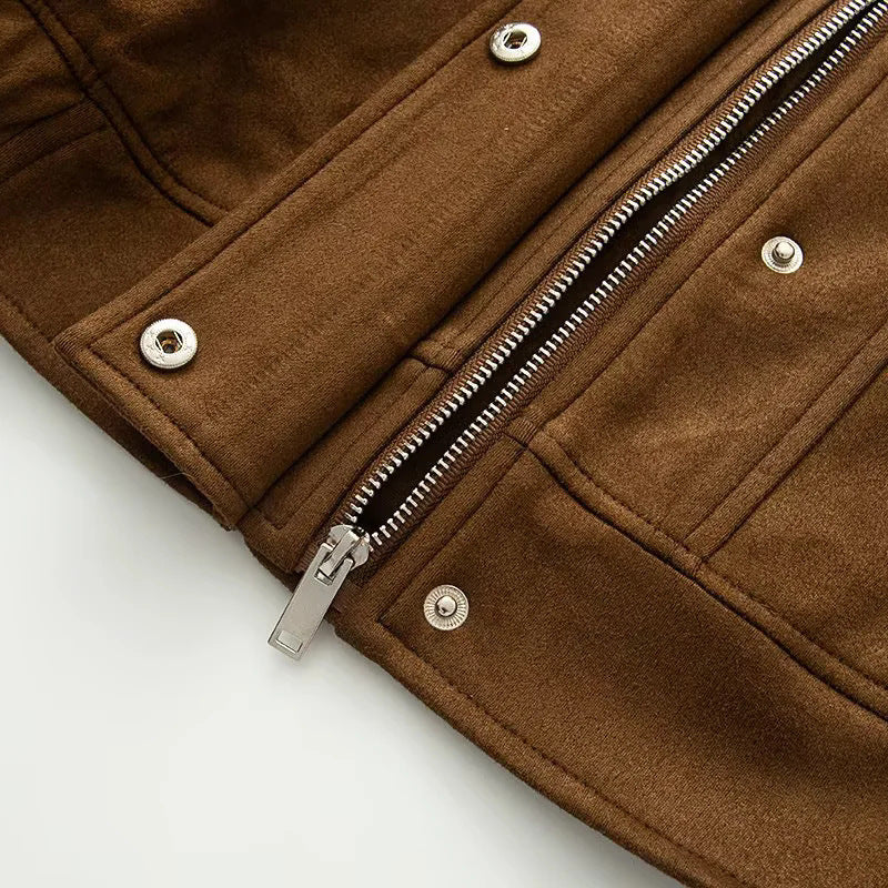 Damen nan kastige Kurzjacke mit Stehkragen, aufgesetzten Klappentaschen und elastischem Saum Echo Archiv