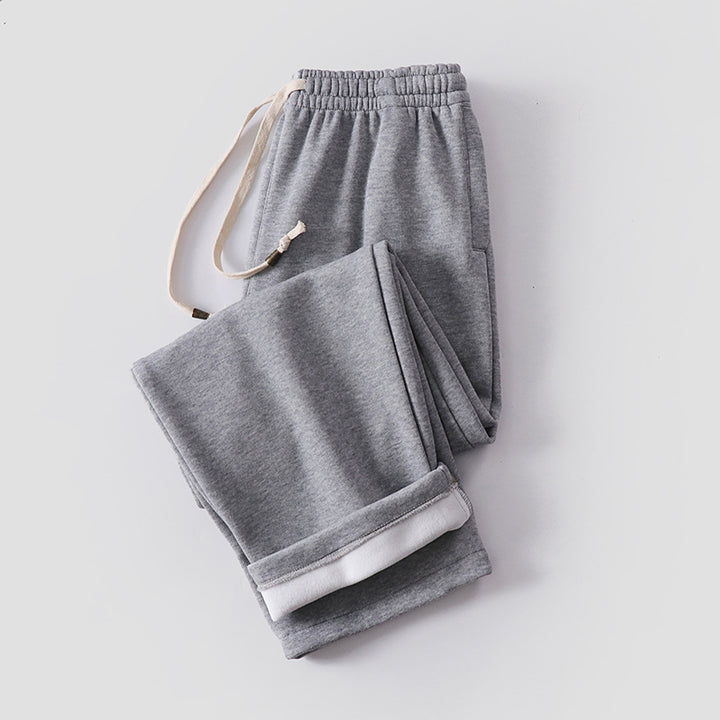 Unisex Gefütterte Fleece-Jogginghose mit elastischem Bund Kordelzug und schmalem Knöchelbündchen Echoarchiv