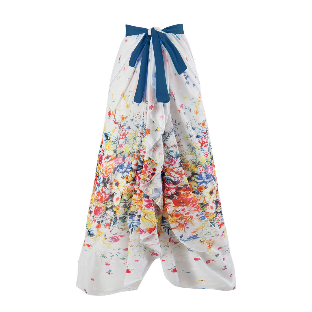 Damen Maxi-Rock mit floralen Mustern und verspieltem Schärpen-Detail Echo Archiv