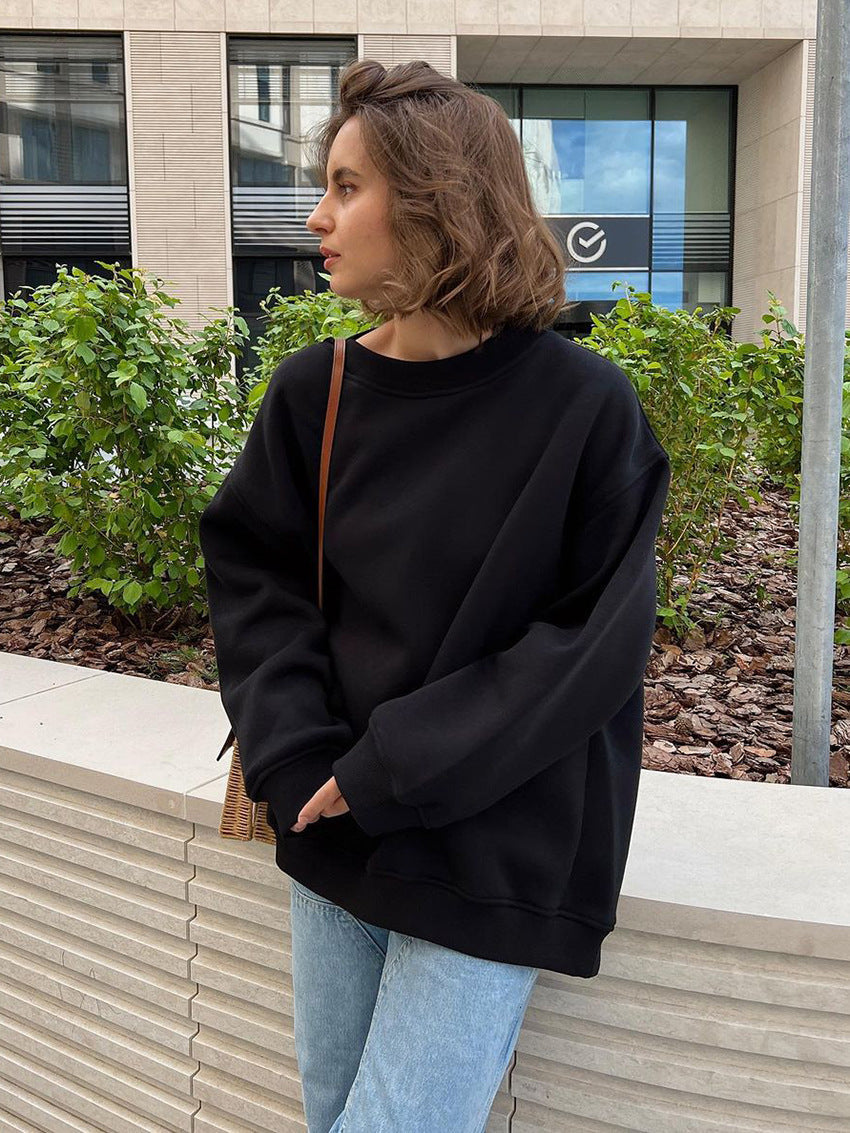 Damen Oversized SwEchoarchivtshirt im lässigen Stil mit übergroßen Ärmeln und elastischen Bündchen Echoarchiv