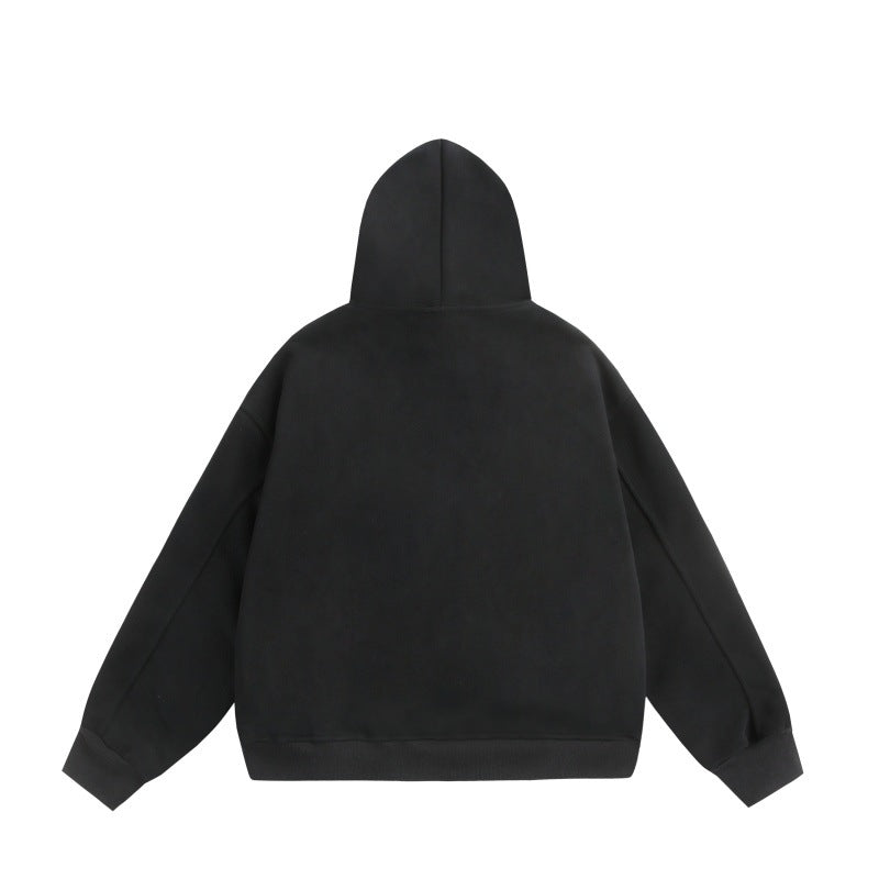 Unisex Oversize-Kapuzenpullover mit großflächigem Sloganprint und Kängurutasche Echoarchiv