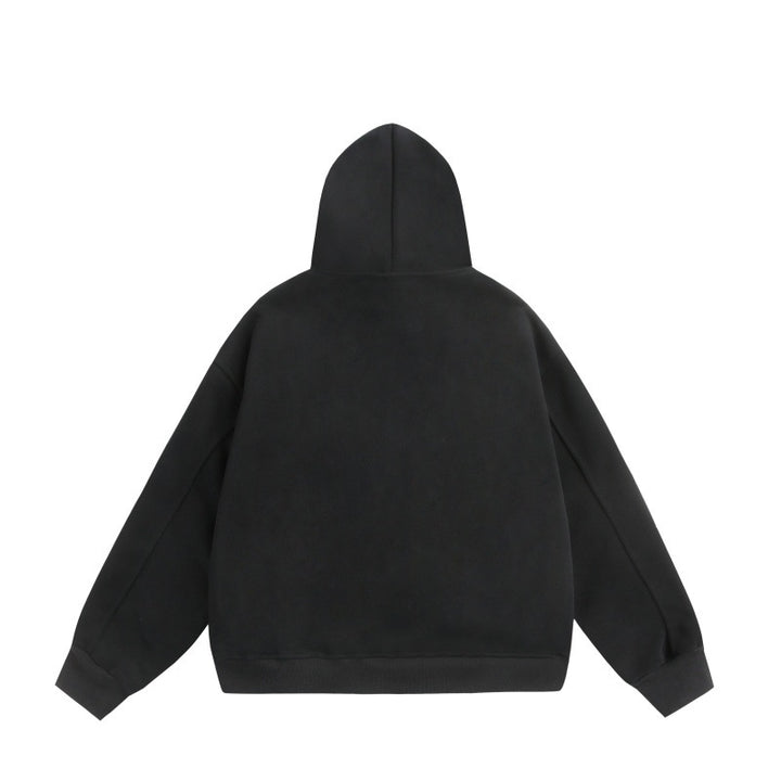 Unisex Oversize-Kapuzenpullover mit großflächigem Sloganprint und Kängurutasche Echoarchiv