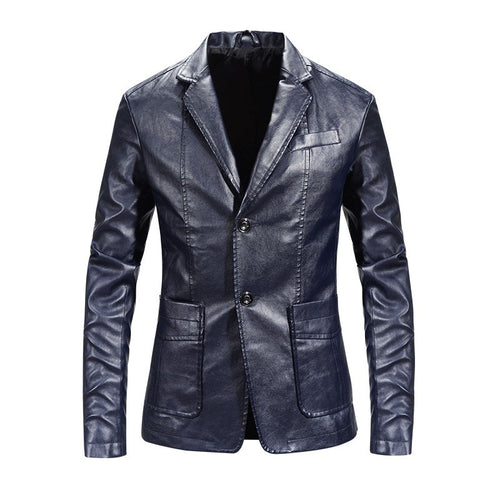 Herren elegante Kunstlederjacke mit modernem Schnitt und praktischen Taschen Echoarchiv