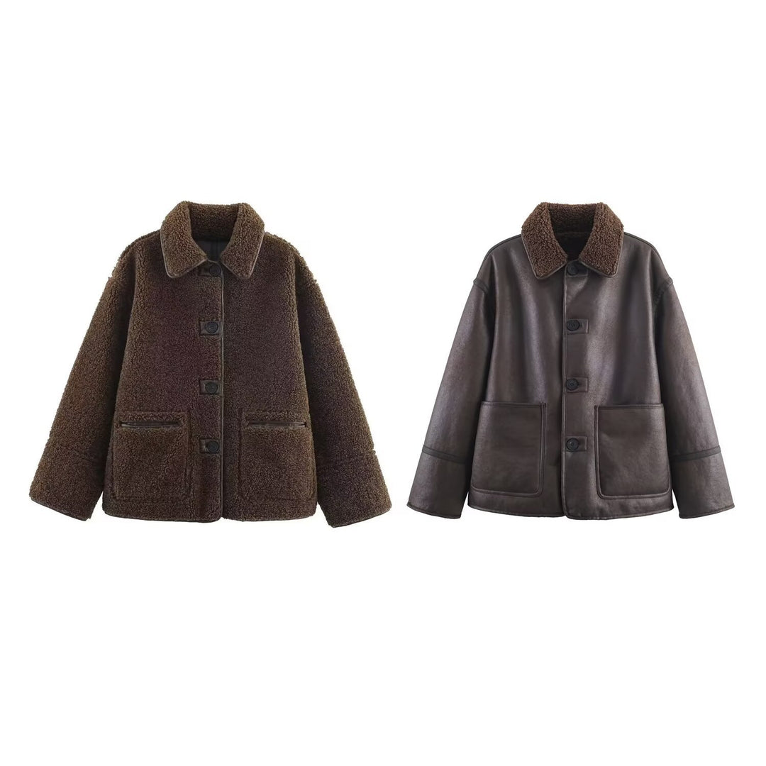 Damen 70+ Teddy‑Fleece‑Jacke im Oversize‑Cocoon‑Schnitt Echo Archiv