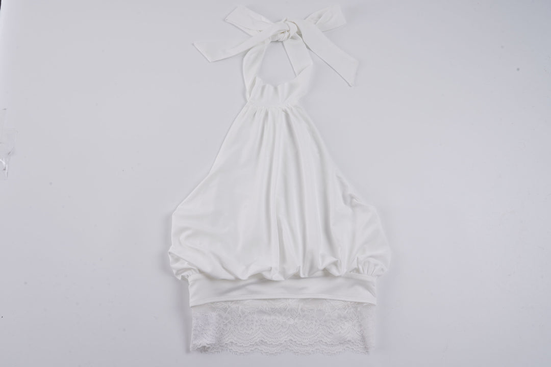 Damen elegantes Spaghetti-Trägertop mit transparentem Spitzenbesatz Echo Archiv