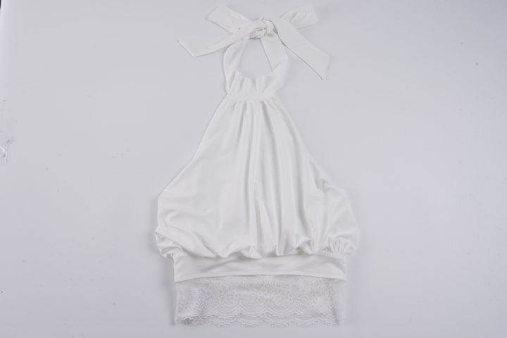 Damen elegantes Spaghetti-Trägertop mit transparentem Spitzenbesatz Echo Archiv