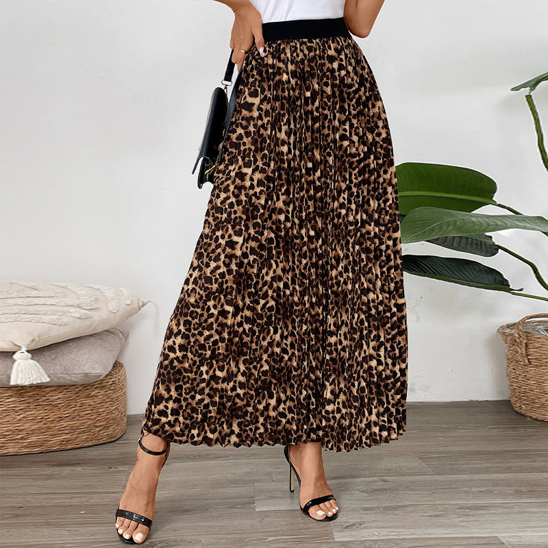 Damen Maxi-Rock mit Leoprint und elastischem Bund Echo Archiv