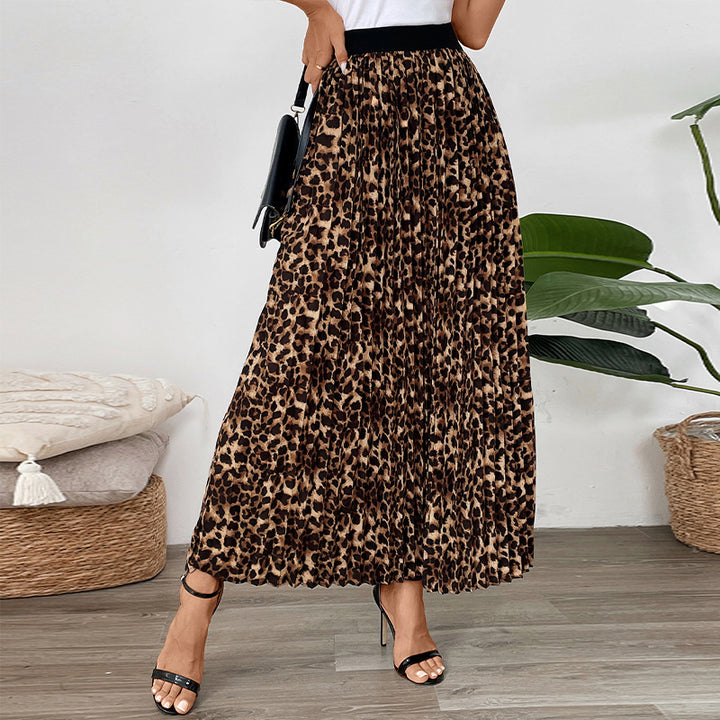 Damen Maxi-Rock mit Leoprint und elastischem Bund Echo Archiv