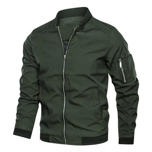 Herren Bomberjacke im Utility‑Stil mit Arm‑Reißverschlusstasche und schmaler Passform Echoarchiv