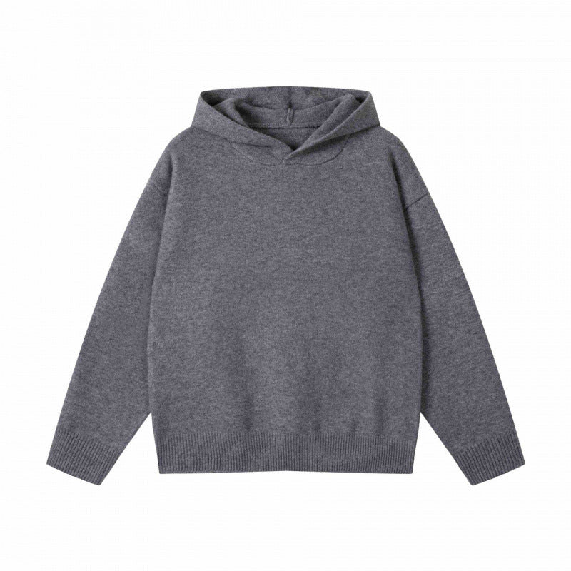 Unisex Oversize-Feinstrick-Kapuzenpullover mit Raglanärmeln und geripptem Saum Echo Archiv
