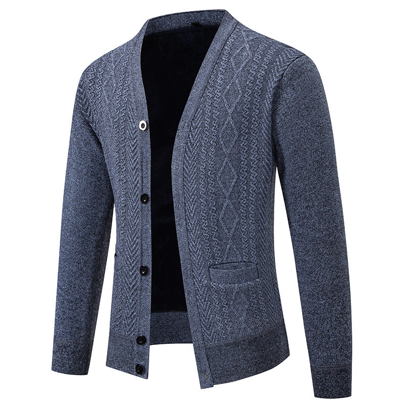 Herren Strickjacke mit strukturiertem Design und Knopfverschluss Echoarchiv