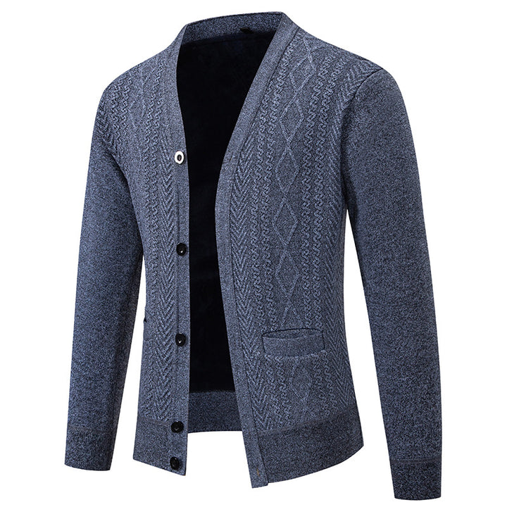 Herren Strickjacke mit strukturiertem Design und Knopfverschluss Echoarchiv