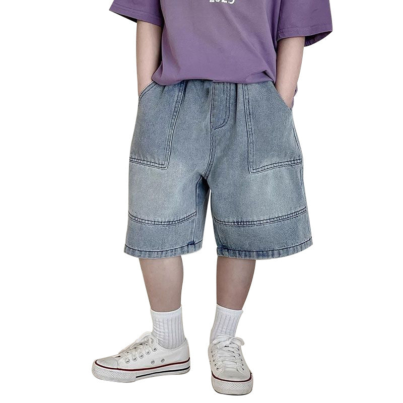 Unisex lässige Denim-Shorts mit hohem Bund Echo Archiv