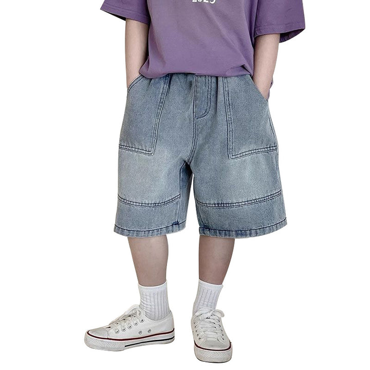Unisex lässige Denim-Shorts mit hohem Bund Echo Archiv