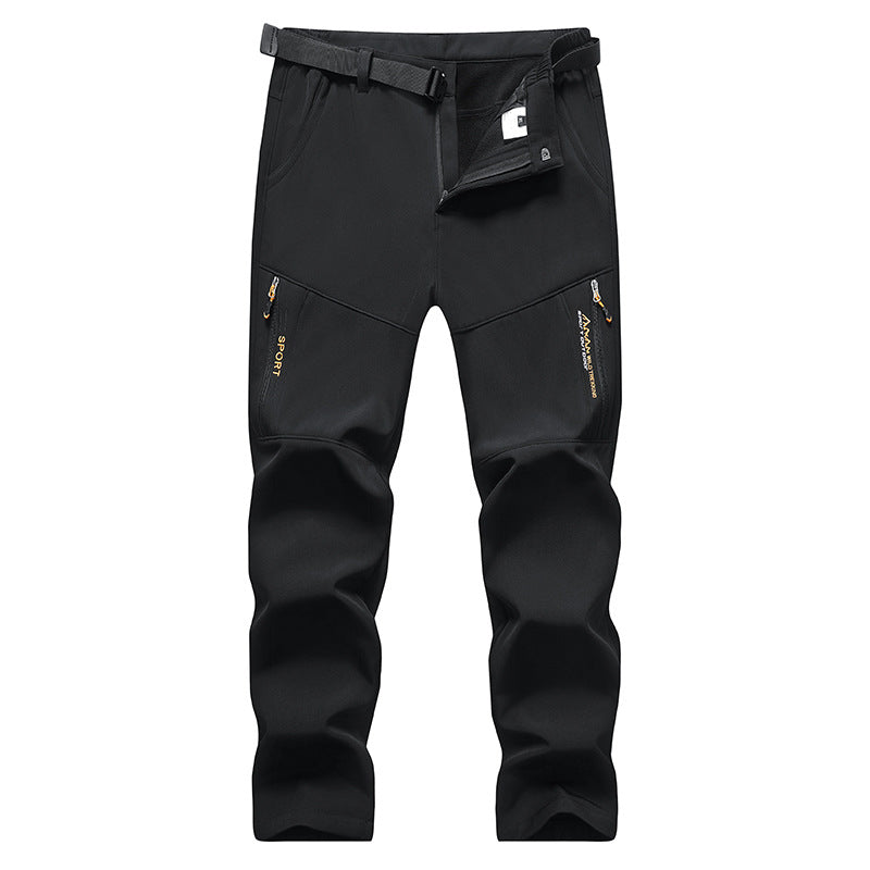 Herren Softshell-Outdoorhose mit integriertem Gürtel, knievorformten Verstärkungen und Reißverschlusstaschen Echoarchiv