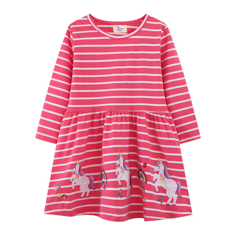 Mädchen Langarmkleid mit verspieltem Einhorn-Design Echo Archiv