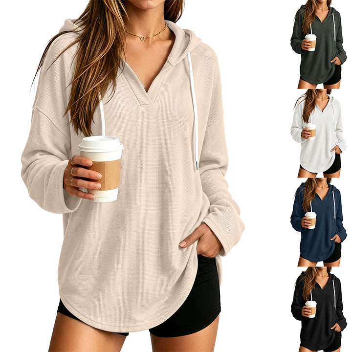 Damen Lässiger Kapuzenpullover mit Waffelstruktur Echo Archiv