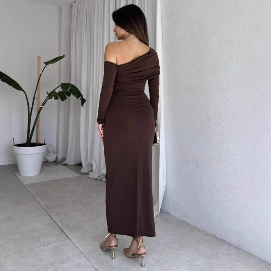 Damen elegantes Wickelkleid mit asymmetrischem Design und raffinierten Drapierungen Echo Archiv