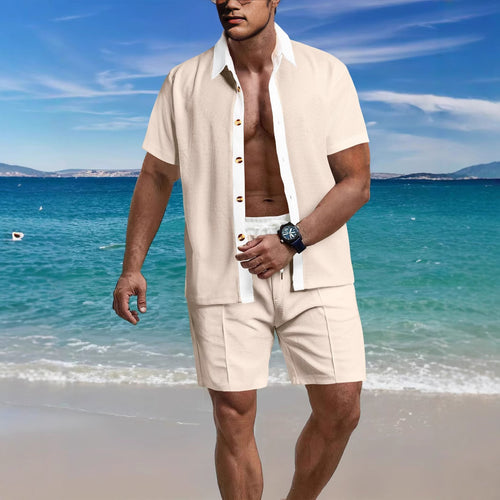 Herren Freizeit Kurzarmhemd und Shorts Set Echoarchiv