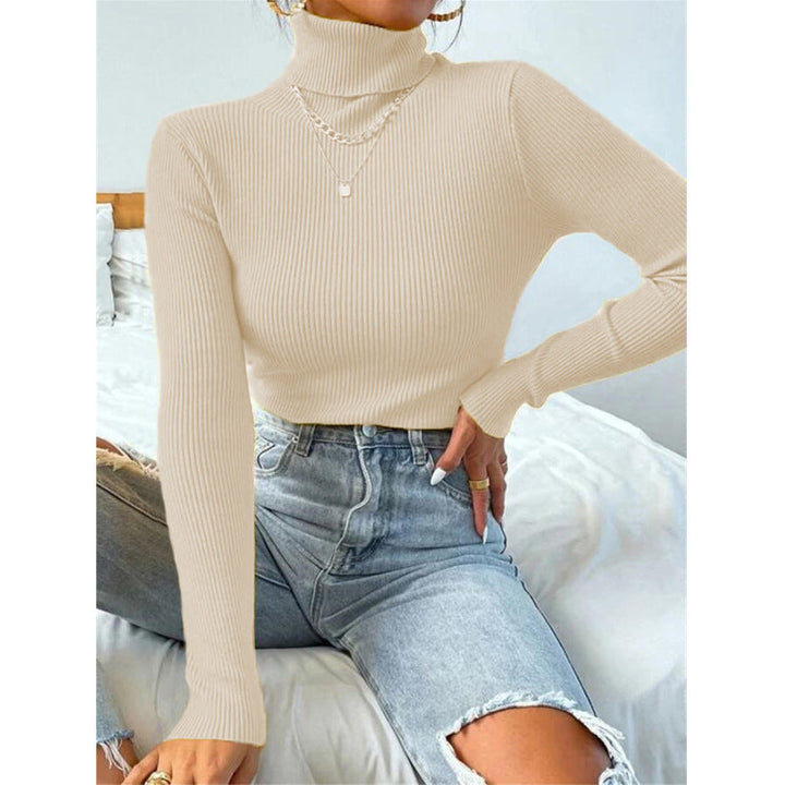 Damen Eleganter Rollkragenpullover mit feiner Rippstruktur Echoarchiv