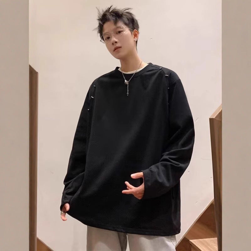 Herren Oversize-Sweatshirt mit Sicherheitsnadel-Details und Drop-Shoulder Echoarchiv