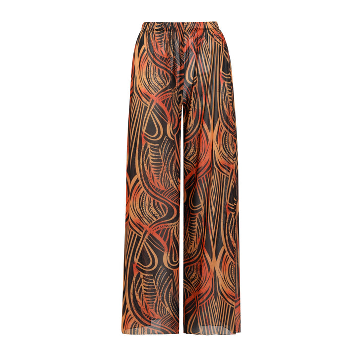 Damen Hochgeschnittene Palazzo-Hosen mit buntem Muster Echo Archiv