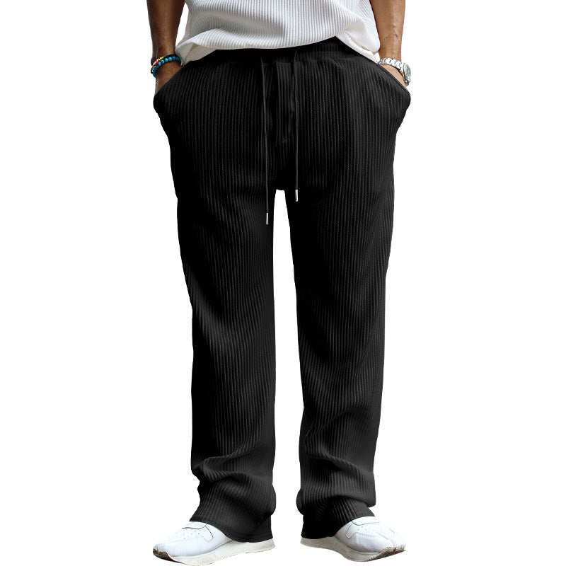Herren lässige Freizeithose mit elastischem Bund und gepunktetem Textilmuster Echoarchiv