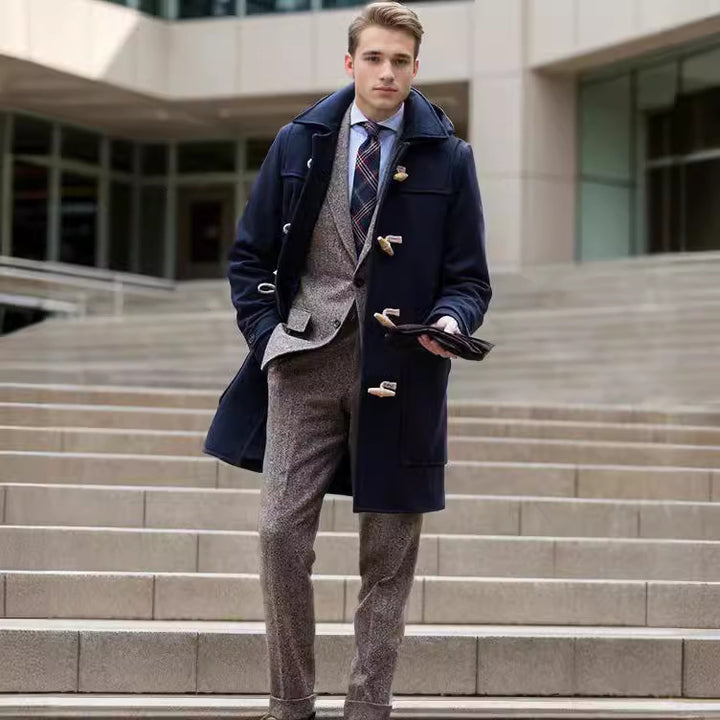 Herren Stilvoller Dufflecoat mit Knopfdetails Echoarchiv